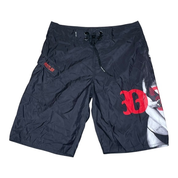 Hustler Other - NEW VTG Y2K Hustler Graphic Board Shorts Swim Trunks Red Bikini Girl Mens 30
